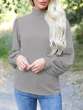 Anokhinaliza Full Size Mock Neck Long Sleeve T-Shirt