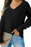 Anokhinaliza V-Neck Dropped Shoulder Sweater