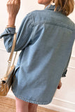 Anokhinaliza Pocketed Button Up Long Sleeve Denim Jacket