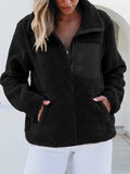 Anokhinaliza Zip Up Long Sleeve Plush Jacket