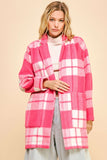 Anokhinaliza Davi & Dani Plaid Open Front Drop Shoulder Longline Coat