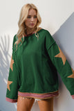 Anokhinaliza Double Take Star Patched Long Sleeve Sweatshirt