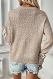 Anokhinaliza Star Round Neck Dropped Shoulder Sweater