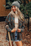 Anokhinaliza Plaid Collared Neck Button Up Jacket