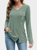 Anokhinaliza V-Neck Long Sleeve T-Shirt