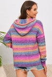 Anokhinaliza Multicolor Dropped Shoulder Hooded Sweater