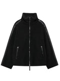 Anokhinaliza Zip Up Turtleneck Long Sleeve Plush Jacket