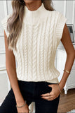 Anokhinaliza Cable Knit Turtleneck Sweater Vest