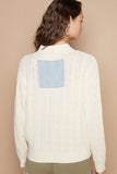 Anokhinaliza POL Cable-Knit Peace Patch Dropped Shoulder Sweater