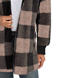 Anokhinaliza Plaid Long Sleeve Hooded Coat