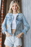 Anokhinaliza Veveret Distressed Button Up Denim Jacket