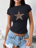 Anokhinaliza Devine Star Round Neck Short Sleeve T-Shirt