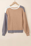 Anokhinaliza Color Block Round Neck Drop Shoulder Sweater