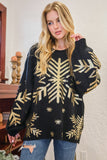 Anokhinaliza And The Why Foil Snowflake Round Neck Sweater