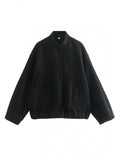 Anokhinaliza Full Size Snap Down Drop Shoulder Jacket