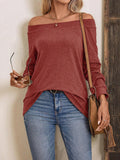 Anokhinaliza Off-Shoulder Long Sleeve T-Shirt