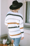 Anokhinaliza Striped Round Neck Dropped Shoulder Sweater