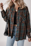 Anokhinaliza Plaid Button Up Long Sleeve Jacket