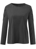 Anokhinaliza Full Size Cutout Round Neck Long Sleeve T-Shirt