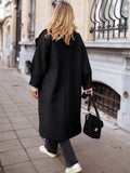 Anokhinaliza Pocketed Collared Neck Long Sleeve Coat