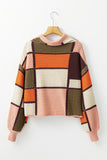 Anokhinaliza Drawstring Color Block Mock Neck Sweater