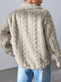 Anokhinaliza Fuzzy Zip Up Long Sleeve Jacket