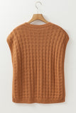 Anokhinaliza Round Neck Cap Sleeve Sweater Vest