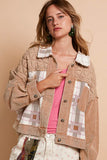 Anokhinaliza POL Corduroy Jacquard Patchwork Button Up Jacket