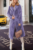 Anokhinaliza Full Size Fuzzy Tied Collared Neck Coat