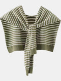 Anokhinaliza Striped Contrast Knit Wrap