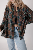 Anokhinaliza Plaid Button Up Long Sleeve Jacket