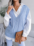 Anokhinaliza Openwork V-Neck Sweater Vest