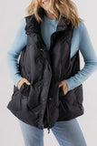 Anokhinaliza Pocketed Textured Zip Up Vest Coat