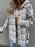 Anokhinaliza Plaid Dropped Shoulder Hooded Jacket