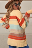 Anokhinaliza Color Block Round Neck Dropped Shoulder Sweater