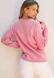 Anokhinaliza Daisy Notched Long Sleeve Sweater