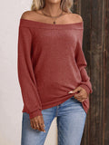 Anokhinaliza Off-Shoulder Long Sleeve T-Shirt