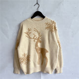 Anokhinaliza Reindeer and Snowflake Pattern Sweater