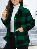 Anokhinaliza Button Up Drop Shoulder Fuzzy Jacket