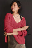 Anokhinaliza V-Neck Dropped Shoulder Sweater