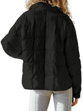 Anokhinaliza Pocketed Plaid Quilted Zip Up Winter Coat