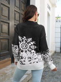 Anokhinaliza Snowflake Pattern Mock Neck Sweater