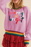 Anokhinaliza MERRY & BRIGHT Ribbed Round Neck Sweater