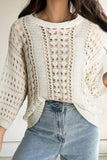 Anokhinaliza Hollow Out Drop Shoulder Sweater