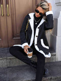 Anokhinaliza Contrast Button Up Hooded Coat