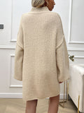 Anokhinaliza Devine Mock Neck Long Sleeve Mini Sweater Dress