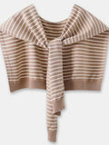 Anokhinaliza Striped Contrast Knit Wrap