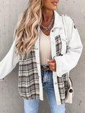 Anokhinaliza Plaid Button Up Dropped Shoulder Jacket