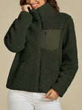 Anokhinaliza Zip Up Long Sleeve Plush Jacket