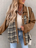 Anokhinaliza Plaid Button Up Dropped Shoulder Jacket